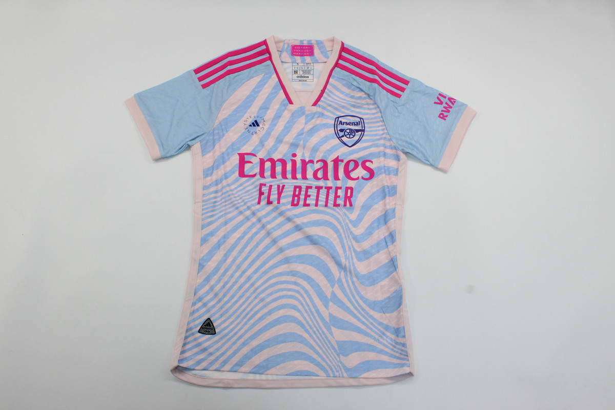 AAA Quality Arsenal 23/24 Female Away White/Blue Jersey(Player)